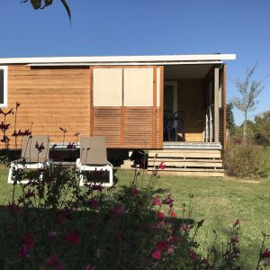 Mobilheim Bergeronnette, 2 Schlafzimmer, 4 Personen, Blick auf den Campingplatz