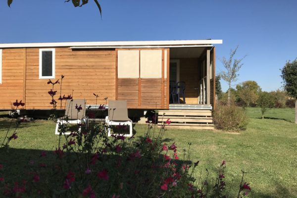 Mobilheim Bergeronnette, 2 Schlafzimmer, 4 Personen, Blick auf den Campingplatz